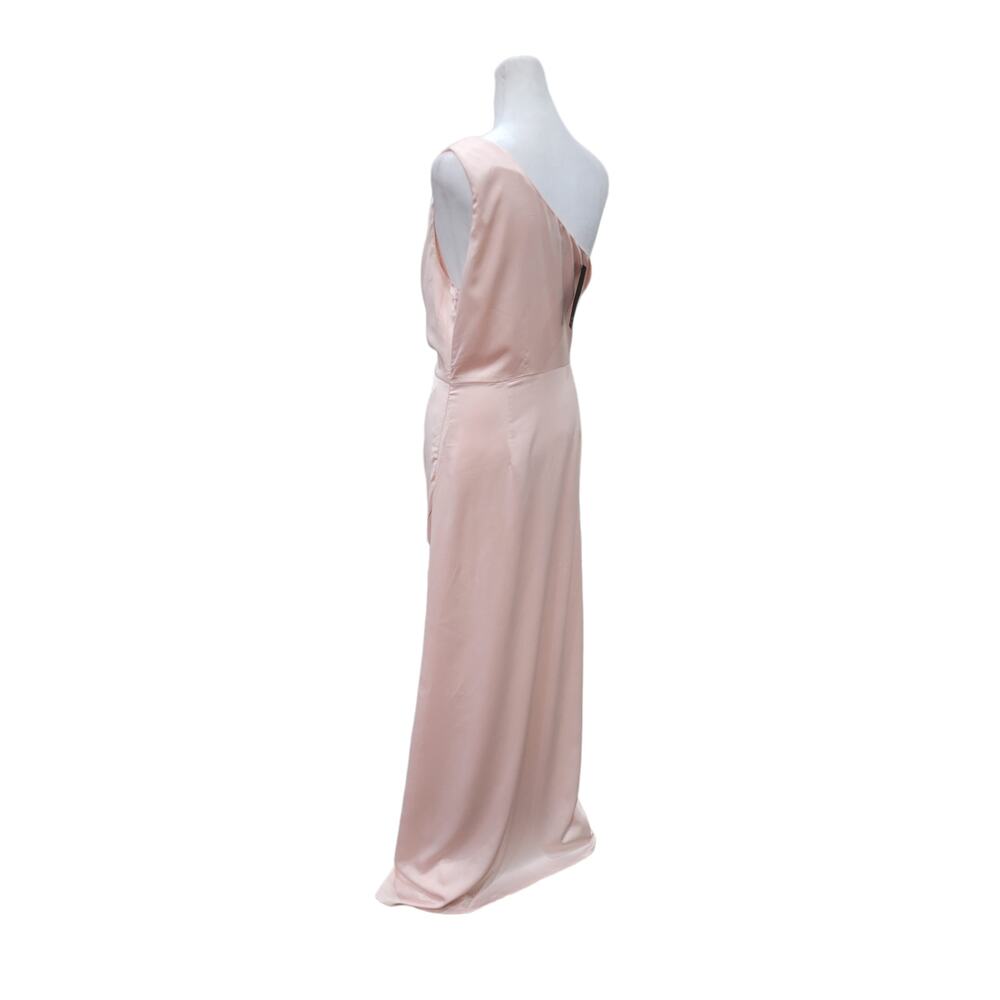 NEW Lulus Dreaming of Elegance Pink Satin One-Shoulder Maxi‎ Dress - Size M - Picture 15 of 16